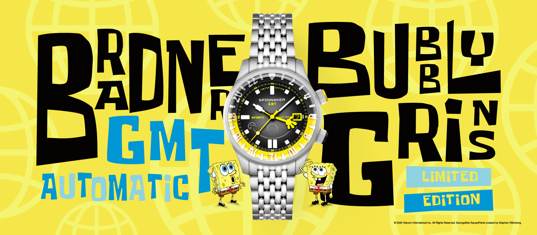 BRADNER GMT AUTOMATIC BUBBLY GRINS LIMITED EDITION｜Sponge Bob